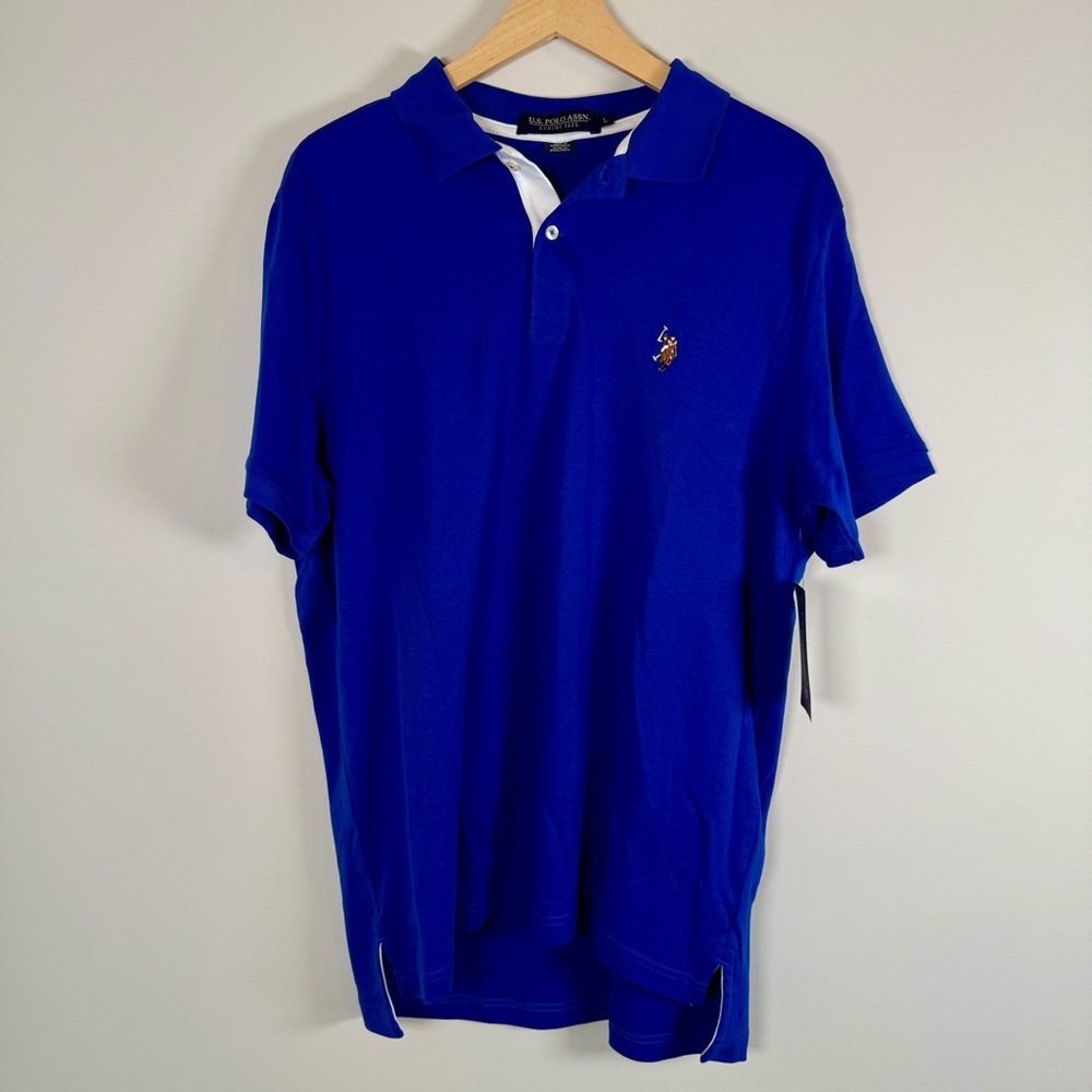 U.S. POLO ASSN. Men's Luxury Feel POLO‎ T-Shirt Top Cobalt Blue Size Large NWT